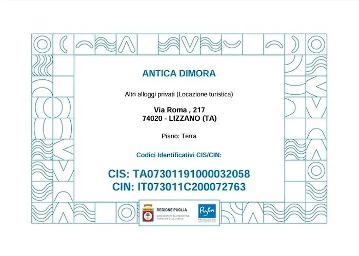 Vakantiehuis Antica Dimora Lizzano (Apulia)